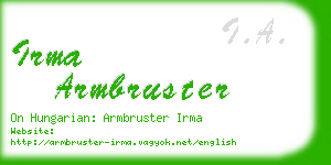 irma armbruster business card